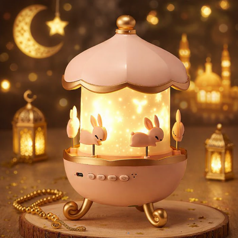 بروجكتور النجوم الدوّار للأطفال – 15 فيلم + 10 أصوات نوم مهدّئة + ريموت تحكم عن بعد – قابل للشحن